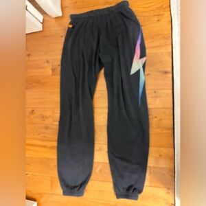 Aviator nation rainbow lightning bolt sweatpants
